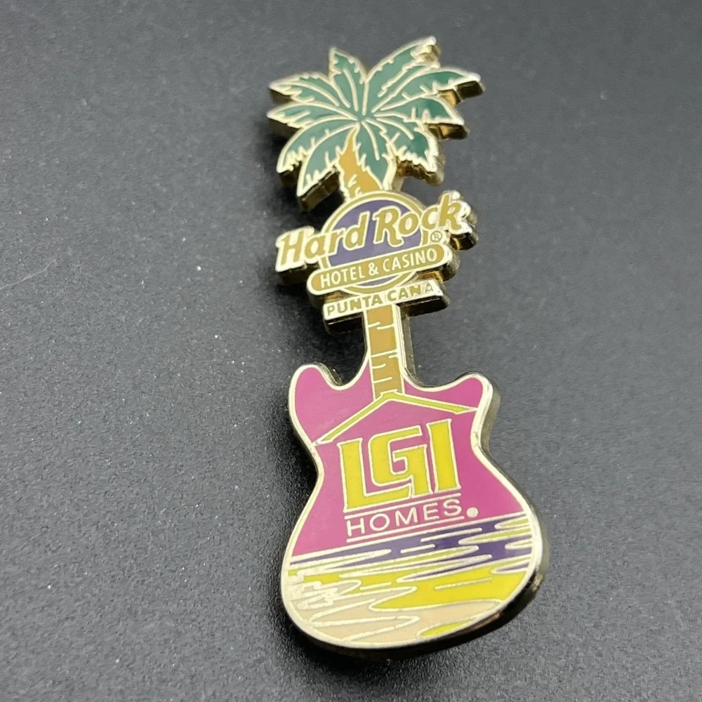 Hard Rock Hotel & Casino Punta Cana LGI Homes Guitar Palm Tree Lapel Hat Pin